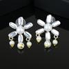 Aiyna Floral Pearl and Pearl Studs