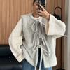 Женский твидовый жилет с бантом, элегантный шерстяной жилет с круглым вырезом без рукавов, укороченный женский жилет 2025 года, ранняя весна, мода, новая верхняя одежда