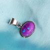 Purple Turquoise Gemstone 925 Sterling Silver Plated Oval Pendant Jewelry NST-J2H6710