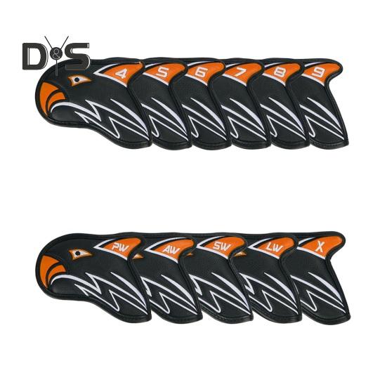11 шт. чехлы для клюшек для гольфа из искусственной кожи, защитные чехлы для головок клюшек с рисунком орла, чехлы для головок клюшек для гольфа, аксессуары для гольфа для всех клюшек для гольфа