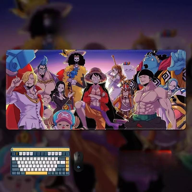 Коврик для мыши с рисунком высокой четкости ONE PIECE, очень большой, анимация, Луффи, для гейминга, настольный коврик, компьютерный коврик, офисный, водонепроницаемый, нескользящий, кожаный коврик для мыши