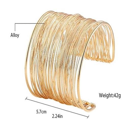 Non Precious Metal Gold Plated Stylish Kada Bangle Cuff Bracelet for Women