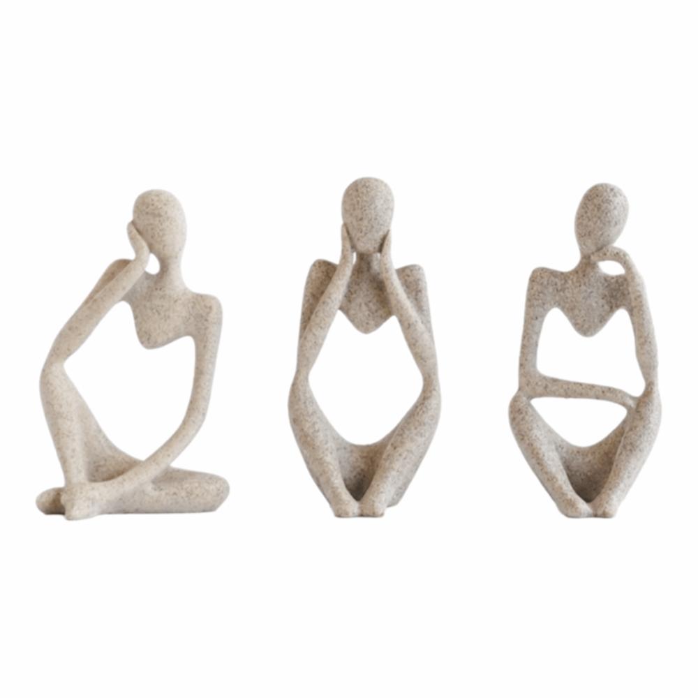 Resin Abstract Sculpture Figurine Sand Color Desk Display Ornaments Reading Decor