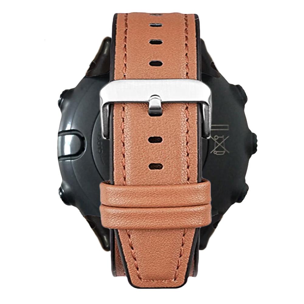 Ремешок для suunto core полностью черный кожаный + силиконовый ремешок для умных часов Smart Watch Замена браслета, металлические разъемы