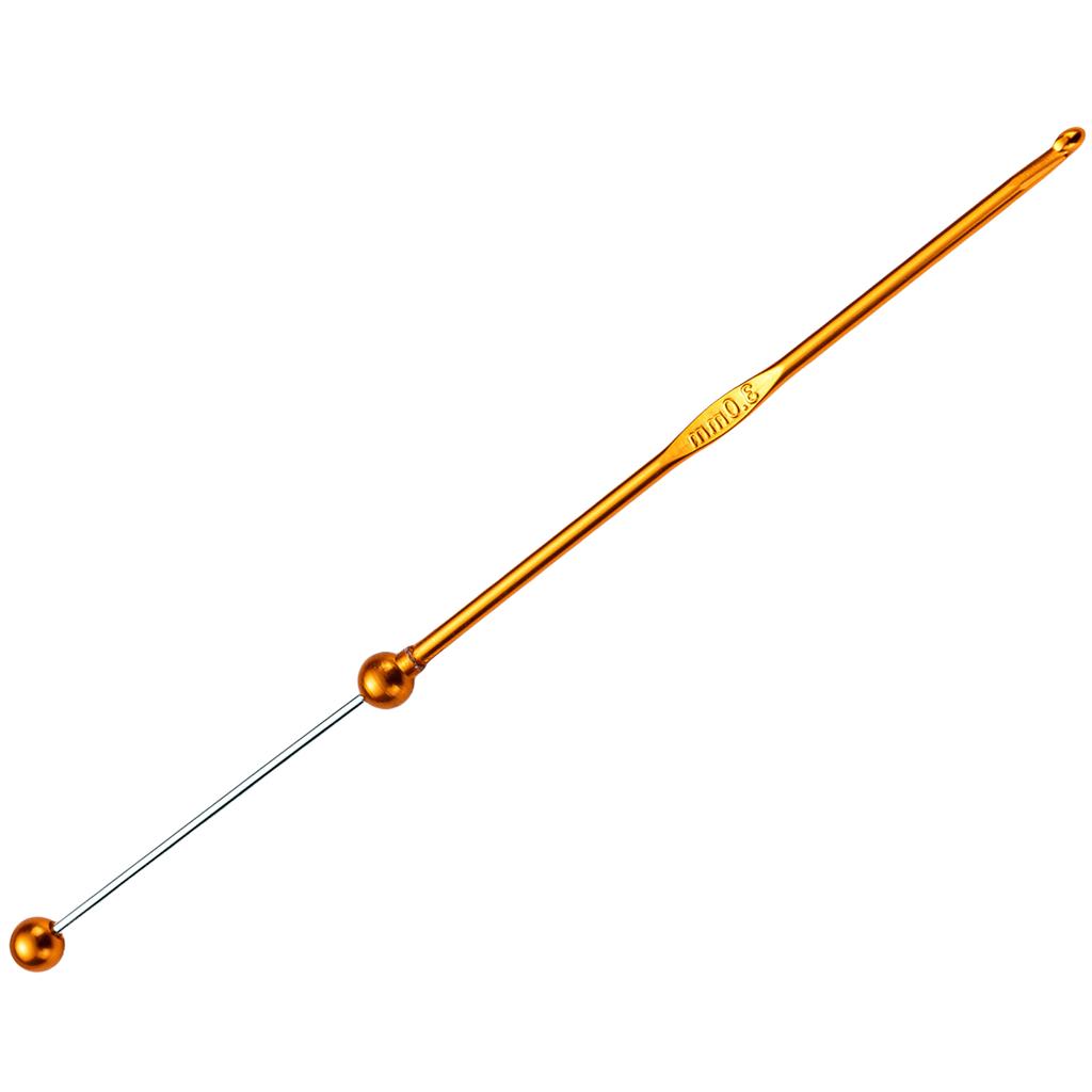 Beads Crochet Hook 3mm Crochet Needle Handmade Crochet Needle Practical Metal Knitting Needle for Craft Project
