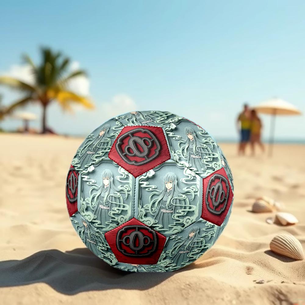 1pc Demon Slayer Kimetsu no Yaiba Football Soccer Ball Size 5 Indoor Soccer Ball Fashion Colorful Backyard Game -Great For Sports Fans Gift HE12
