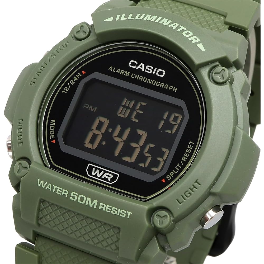 [Casio] CASIO Стандартные цифровые часы W-219HC-3BV Мужские Мохово-зеленые Зарубежная модель [Параллельный импорт]