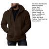 Winter Men Sweater Hooded Zip-up Long Sleeves Drawstring Thick Plush Solid Color Cardigan Pockets Mid Length