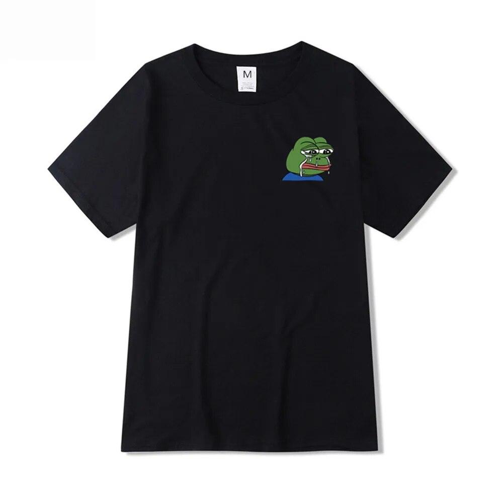 Летняя футболка унисекс Sad Frog Unisex Clothing Печатные забавные футболки Повседневные топы с короткими рукавами Хлопковая футболка для унисекс Свободная футболка