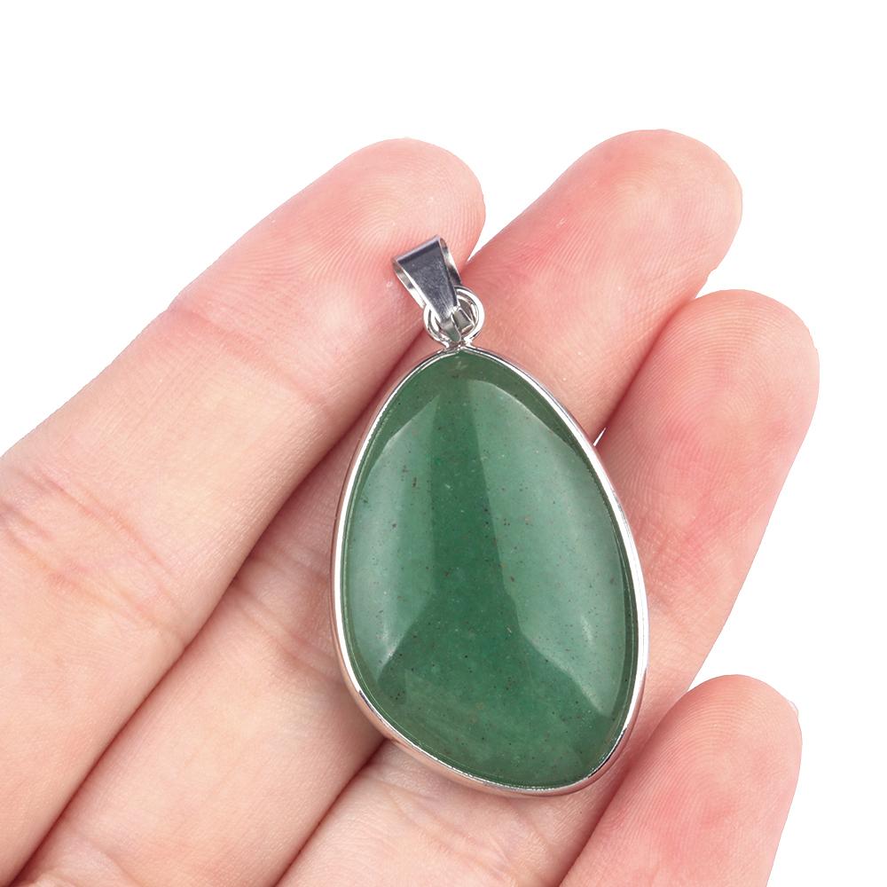 1шт богемный стиль зеленый авантюрин кулон, многообразные подвески из натурального камня Подвески для изготовления ювелирных изделий DIY Мужчины Женщины Ожерелье Аксессуары Ремесло
