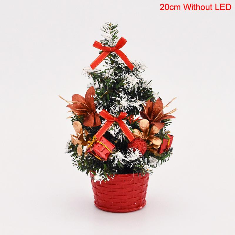 20/30cm Artificial Christmas Tree with LED Light Balls 2025 Christmas Decoration for Home 2025 New Year Gift Xmas Table Ornament