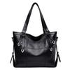Leather Shoulder Bag, Large Capacity Fashionable Splicing Handbag, Waterproof Tote Bag