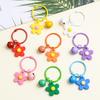 Colorful Flower Keychain With Bell Creative Metal Keyrings Flower Bells Pendant Keychain Bag Accessories Key Ring