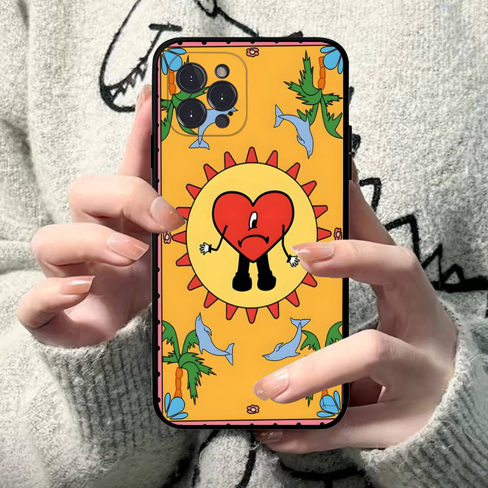 Чехол для телефона B-Bad B-Bunny для iPhone 16 15 14 13 12 Mini 11 Pro XS Max X XR SE 6 7 8 Plus Мягкий силиконовый чехол