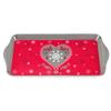 [A1091] - Taupe Red 'Chalet' Melamine Cake Tray (snowflake of Love) - 30. 5x15cm