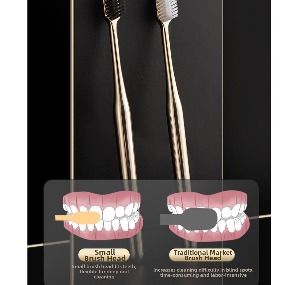 Gold Silver Dental Brushes Luxury Adult Tooth Brush Oral Care Manual Toothbrush Family Oral Care
