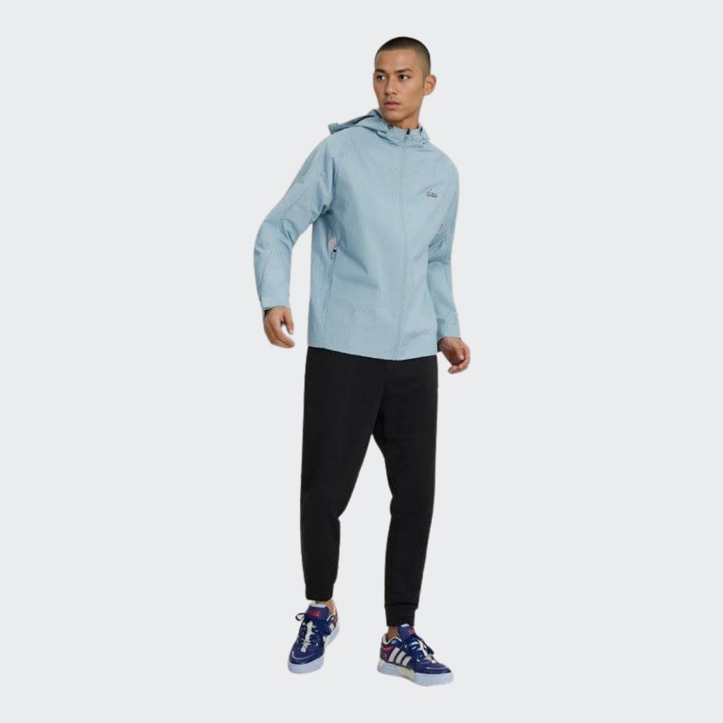 adidas Essential Logo Print Повседневная куртка с капюшоном Мужская верхняя одежда Синий HY5833
