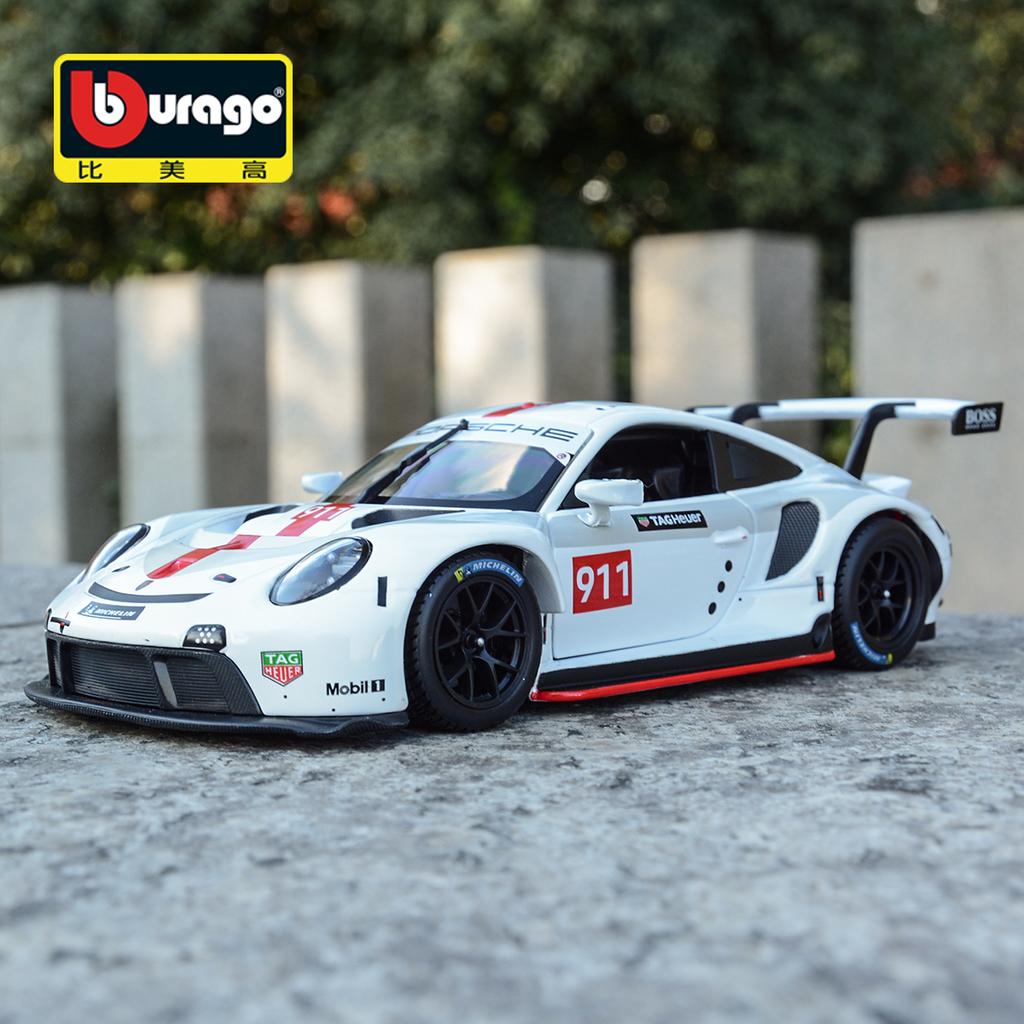 AABKN1 Bburago 1:24 Porsche 911 RSR racing edition die casting alloy car model Art Deco Collection Toy tools gift factory authorization