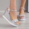 Wedge Heel Year Summer Sandals Fairy Style New Fashion High Heel Thick Sole Comfortable Height Increase Lightweight Women's Shoes