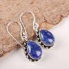 Natural Lapis Lazuli Gemstone 925 Sterling Silver Jewelry Stylish Earrings1.41" EE-97-30