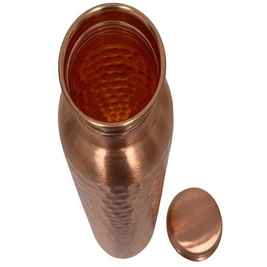 970 Ml Copper Water Bottle with Hammered Finish