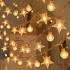 Led Battery Lights String Stall Star Lights Ambiance Camping Lights String Christmas Outdoor Garden Festive Decorative Lights[Without Battery]