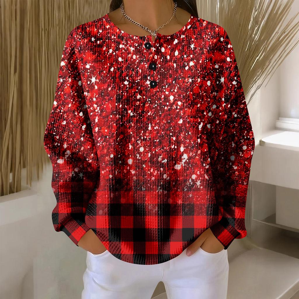 Women's Casual Shirts Long Sleeve Tops Button Up V Neck Loose Knit Fall Favorites For Women