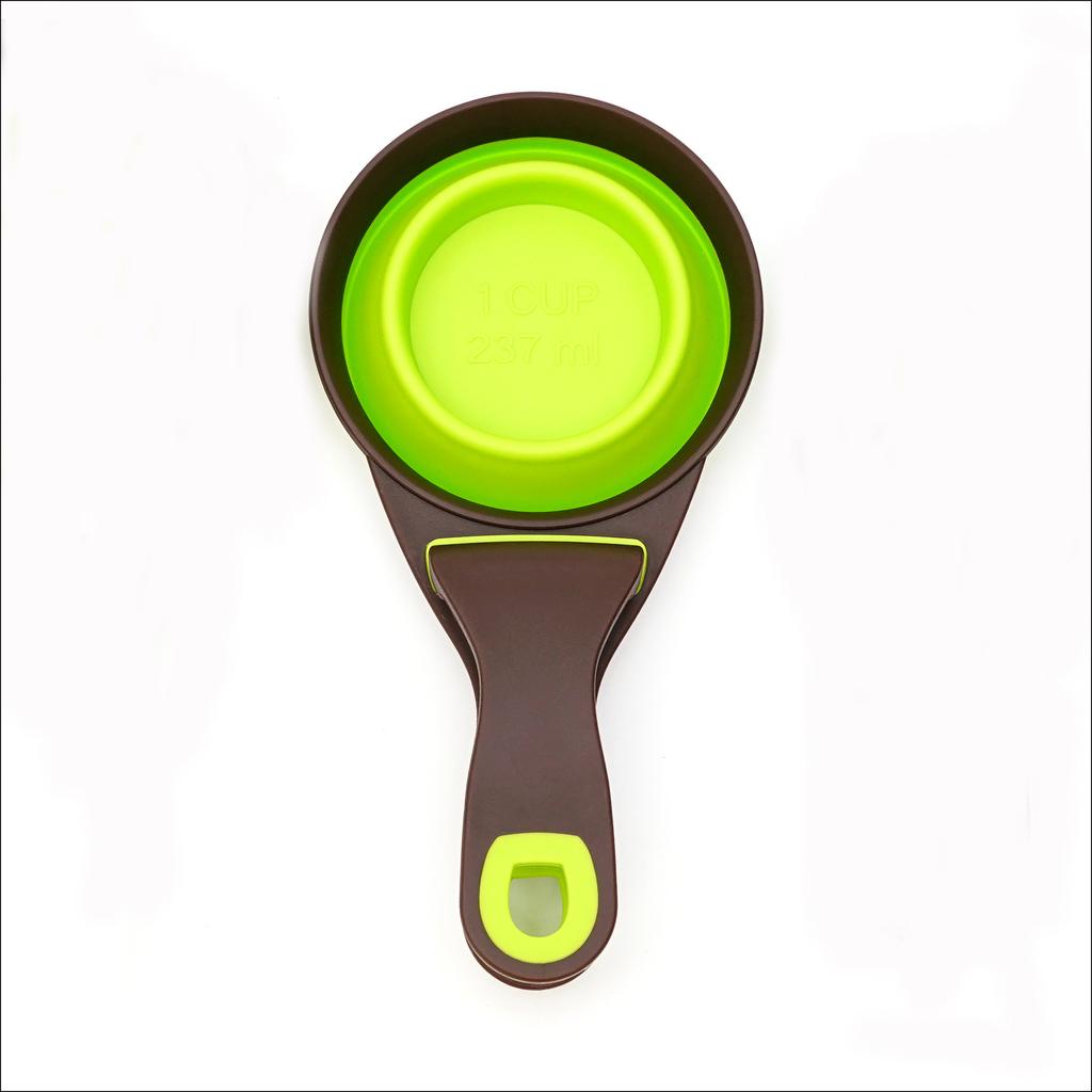 Silicone folding dog food spoon pet spoon with sealing clip food shovel cat food spoon pet supplies