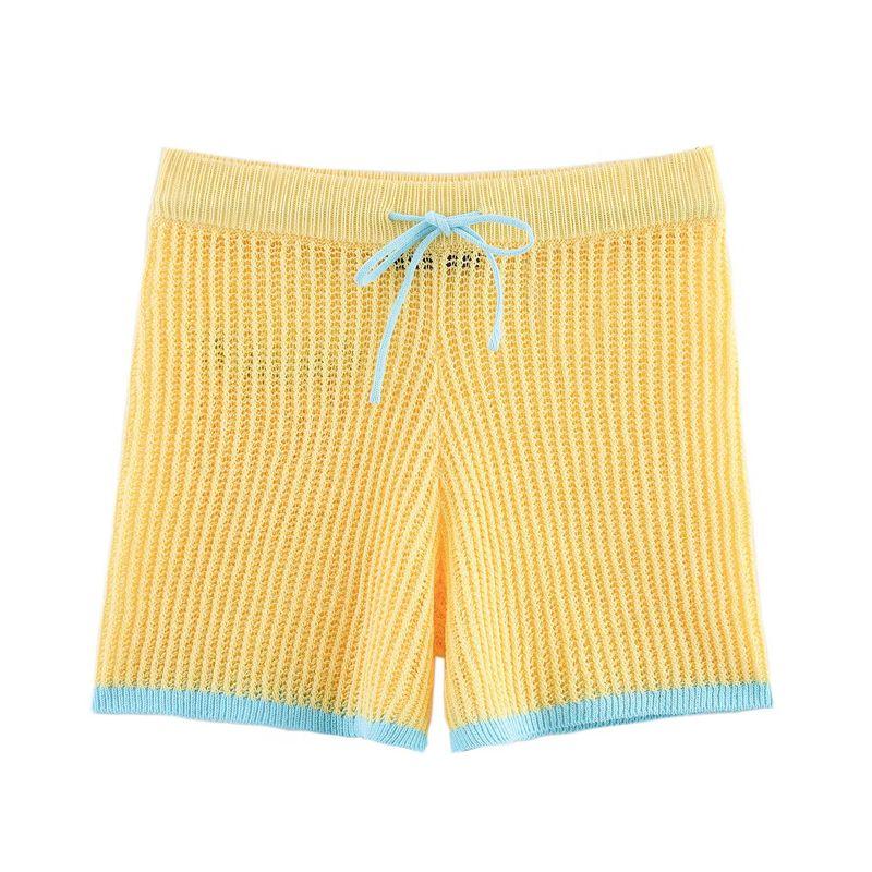 Araltay New Arrival Fashion Style Women's Fashion All-Match Minimalist Stripes Polo Shirt Knitting Coat Shorts