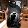 Чехол из закаленного стекла с рисунком «Ночной Ворон и Яркая Луна» для iPhone 17 16 15 14 13 12 11 Pro Max 17 Air 7 8 Plus XR XS X