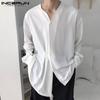 Spring Mens Long Sleeves Solid Color Tops