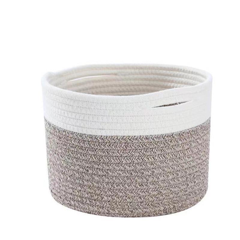 Handmade Cotton Rope Storage Basket, Nordic Style, Multi-Size & Color Options for Home & Living Room.