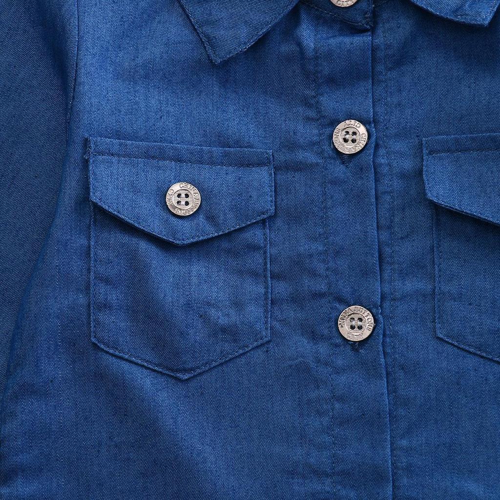 Kids Baby Girl Denim Shirt Clothes+Lace Tulle Skirts Dress Headband Outfits Set