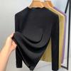 Knitted Bottoming Shirt, New Women's Temperament Semi-turtleneck Pullover, Warm Inner Waist Top
