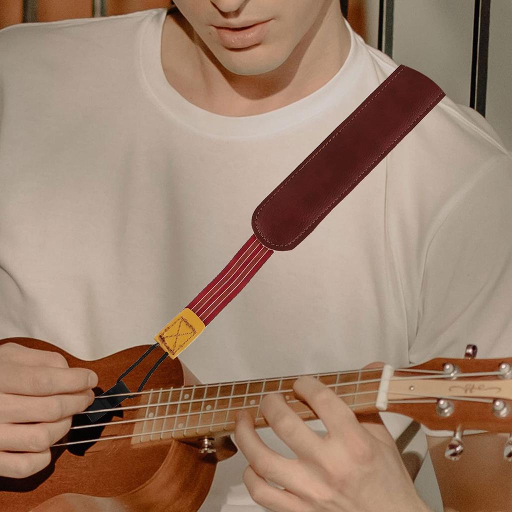 Ukulele Strap No Drilling Required Ukulele Belt Sound Hole Mounting Type Neck Strap Yellow 133x4.5cm