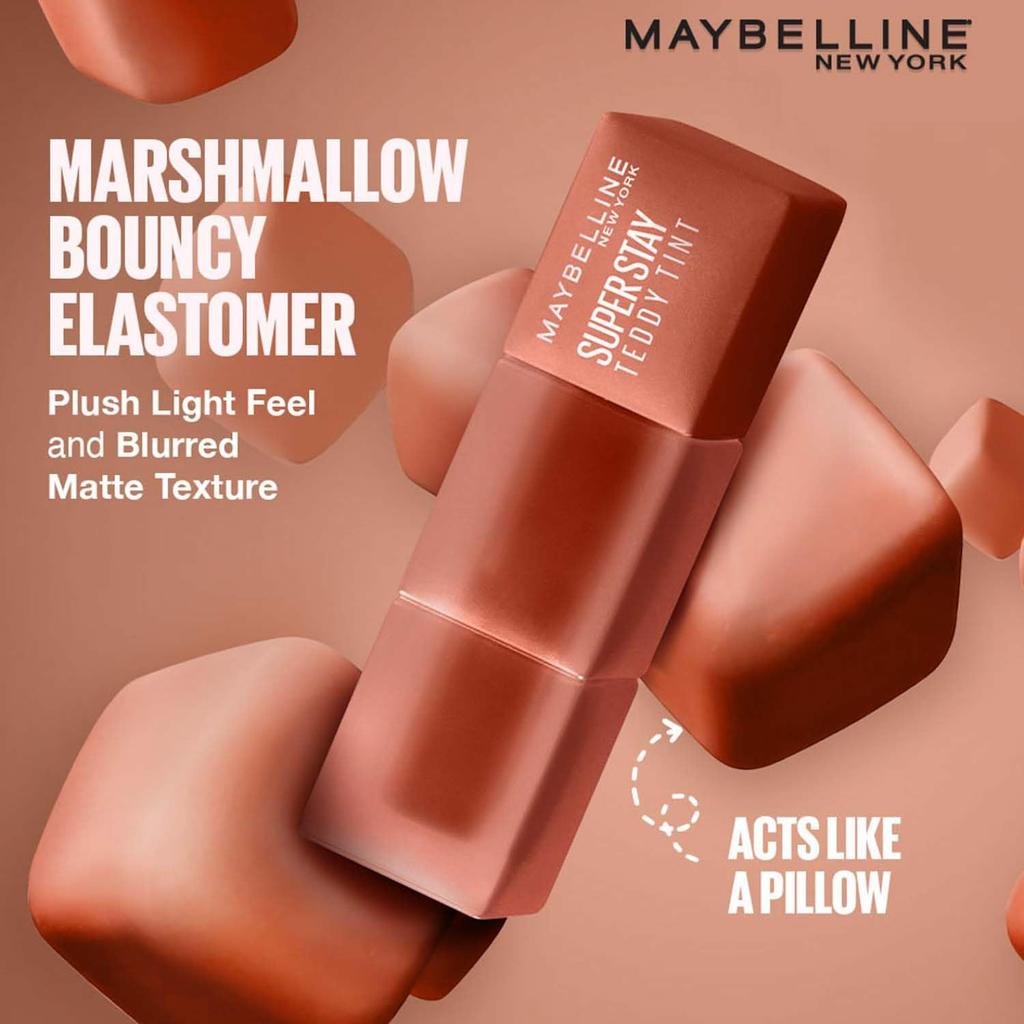 Maybelline Нью-Йорк Superstay Teddy Tint Цвет для губ и щек Тушь Слеза 5 мл Стойкий Размытый матовый Не отпечатывается