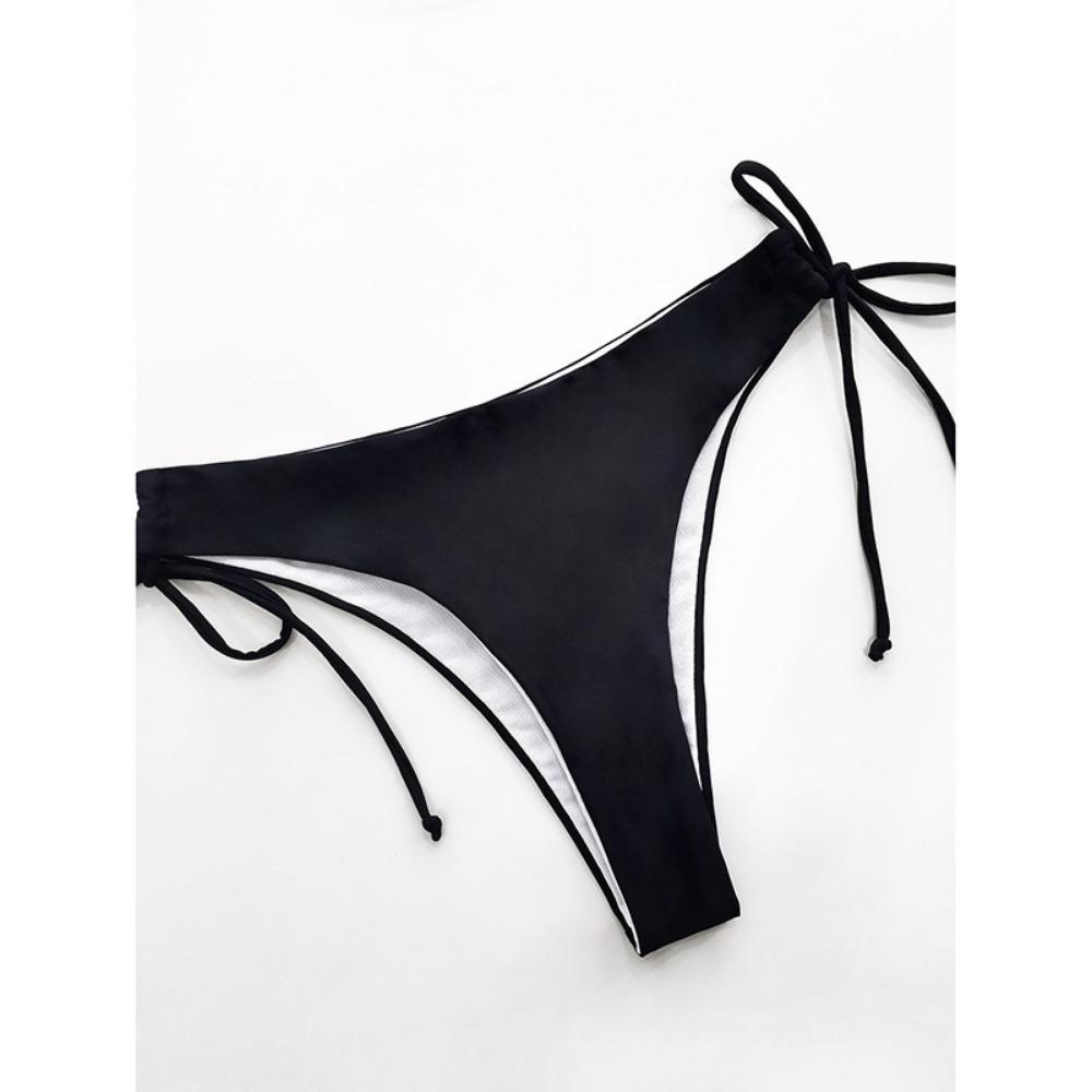 Strap-on Bikini Euro-American Sexy Solid Color Swimsuit Beach Vacation Bikini