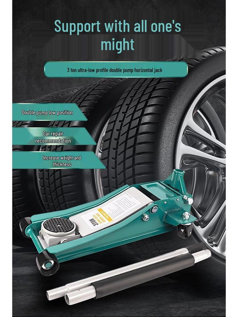 3-тонный горизонтальный гидравлический автомобильный домкрат с двойным насосом для малотоннажных грузовиков и седанов