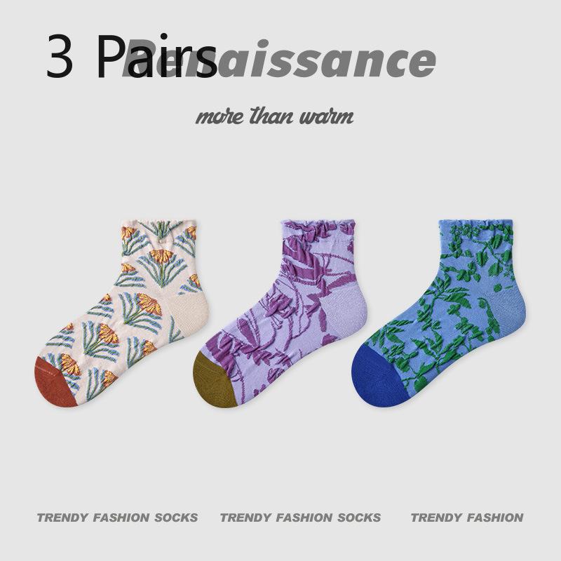 3 пары женских летних тонких дышащих носков с геометрическим дизайном в полоску, низкие