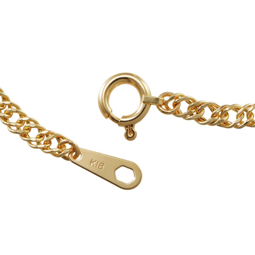 K18 18K Gold Kihei Anklet 2 Sides Double Width Selectable Size Pull Ring Gold Hollow Chain Size 25cm [Speranza] 2.3mm