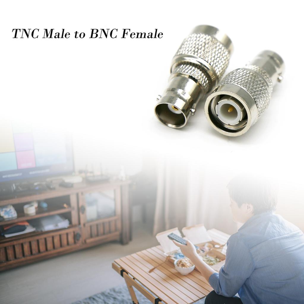 Metal Connector TNC Male to BNC Female Converter RF Coaxial Adapter Silver for Laboratory and DIY Electronic Projects