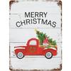 Vintage Merry Christmas Metal Tin Sign  Rustic Wall Art Plaque for Home Cafe Garden Bar Club Man Cave  Perfect Holiday Decor