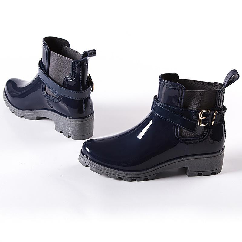 Модные женские резиновые сапоги из ПВХ, блестящие резиновые сапоги, эластичные резиновые сапоги, U-образные резиновые сапоги, новые аксессуары, резиновые сапоги