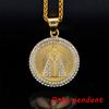 Round Cross Stainless Steel Choker Necklace for Man Gold Color Men's Chain Necklace Jewelry Corrente Masculina