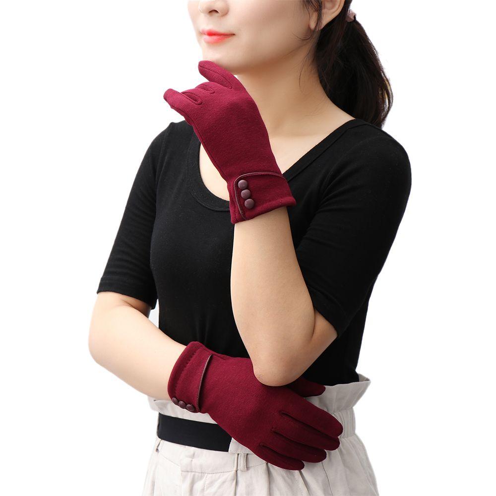 Изящные Утепленные Ветрозащитные Варежки для Вождения Плюс Бархатные Лыжные Перчатки Перчатки с Сенсорным Экраном