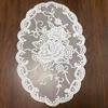 Classical White Lace Embroidered Oval Fruit Dessert Coffee Table Coaster Tea Mat Jewelry Box Cover Cloth