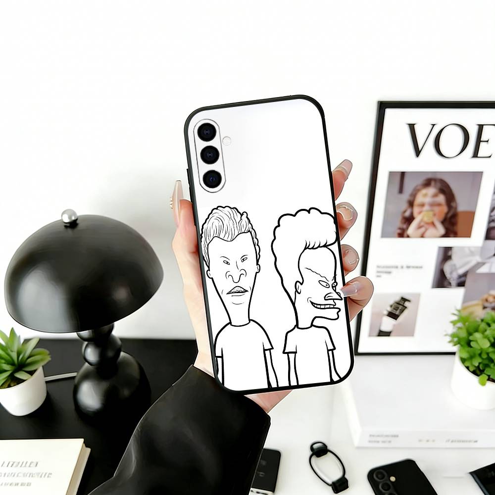 Beavis & B-Head Phone Case For Samsung Galaxy A73,A72,A71,A70,A53,A52,A51,Soft Silicone Black Cover