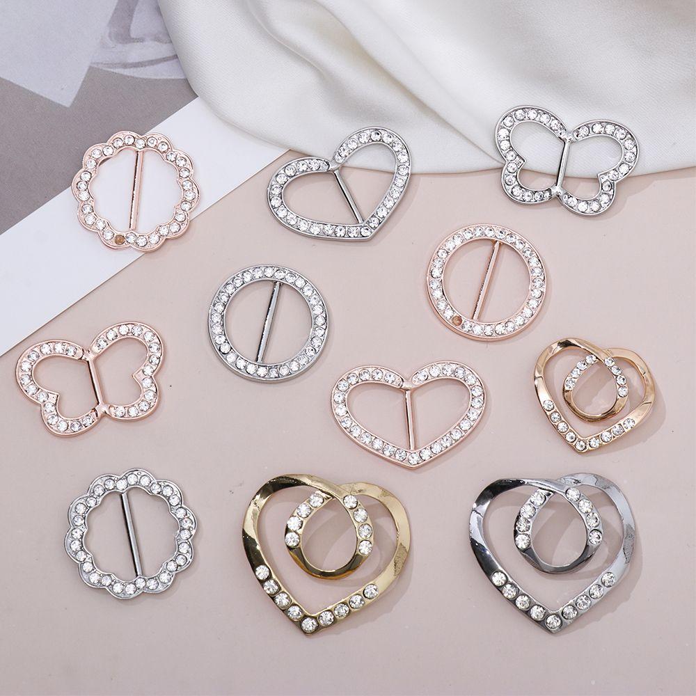 Стразовая декоративная пряжка-кольцо в форме бабочки, зажим для футболки, круглая пряжка-кольцо для шарфа