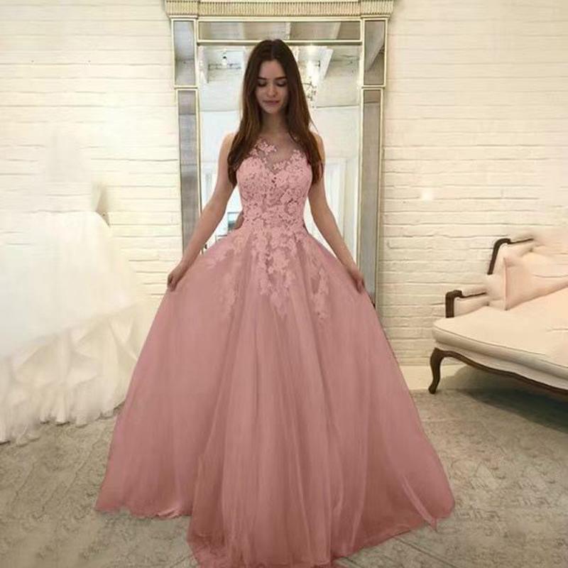 Fashion 2025 Summer New Women's Sexy Lace Dress Wedding Dress Plain Elegant Sleeveless Fluffy Dress Long Dress