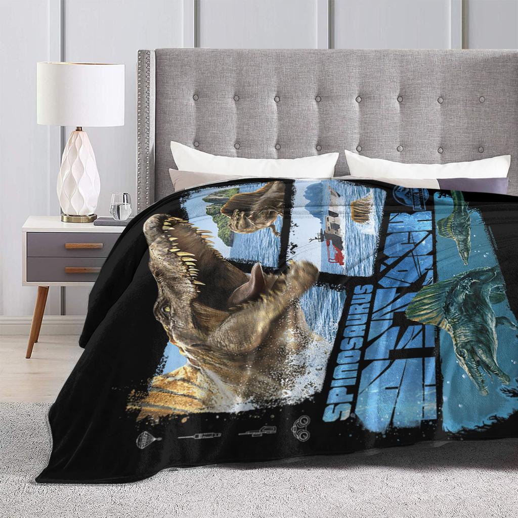 Юрское Возрождение Спинозавр Атака Мир Пледы Динозавр Флис Забавный Теплый Плед для Покрывала Осень/Зима Открытый